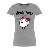 HühnerParty 2023 White Chicken - Frauen Premium Bio T-Shirt - Grau meliert