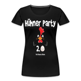 Hühner Party 2023 Rooster White - Frauen Premium Bio T-Shirt - Schwarz