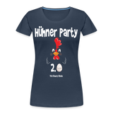 Hühner Party 2023 Rooster White - Frauen Premium Bio T-Shirt - Navy