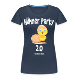 Hühner Party 2023 Small Chicken White - Frauen Premium Bio T-Shirt - Navy