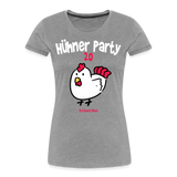 Hühner Party 2023 Chicken White - Frauen Premium Bio T-Shirt - Grau meliert