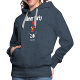 Hühnerparty 2.0 Eggs Frauen Premium Hoodie - Jeansblau