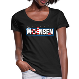 Moinsen - Frauen T-Shirt mit U-Ausschnitt - Schwarz