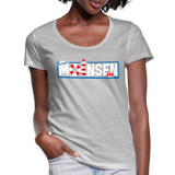 Moinsen - Frauen T-Shirt mit U-Ausschnitt - Grau meliert