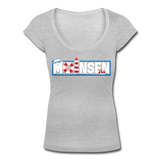 Moinsen - Frauen T-Shirt mit U-Ausschnitt - Grau meliert