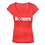 Moinsen - Frauen T-Shirt mit U-Ausschnitt - Koralle