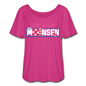 Moinsen - Frauen T-Shirt mit Fledermausärmeln von Bella + Canvas - Fuchsiarot