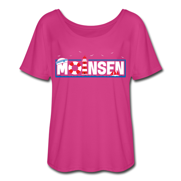 Moinsen - Frauen T-Shirt mit Fledermausärmeln von Bella + Canvas - Fuchsiarot