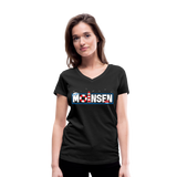 Moinsen - Frauen Bio-T-Shirt mit V-Ausschnitt von Stanley & Stella - Schwarz