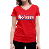 Moinsen - Frauen Bio-T-Shirt mit V-Ausschnitt von Stanley & Stella - Rot