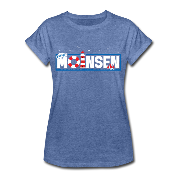 Moinsen - Frauen Oversize T-Shirt - Denim meliert