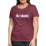 Moinsen - Frauen Premium T-Shirt - Bordeauxrot meliert