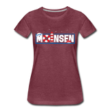 Moinsen - Frauen Premium T-Shirt - Bordeauxrot meliert