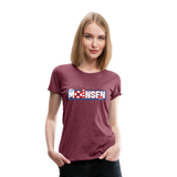 Moinsen - Frauen Premium T-Shirt - Bordeauxrot meliert