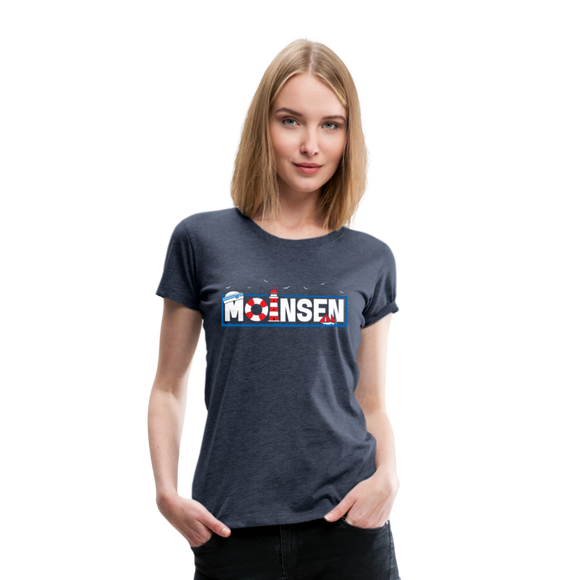 Moinsen - Frauen Premium T-Shirt - Blau meliert