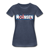 Moinsen - Frauen Premium T-Shirt - Blau meliert