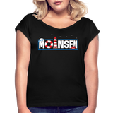 Moinsen - Frauen T-Shirt mit gerollten Ärmeln - Schwarz