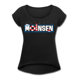 Moinsen - Frauen T-Shirt mit gerollten Ärmeln - Schwarz