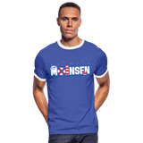 Moinsen - Männer Kontrast-T-Shirt - Blau/Weiß