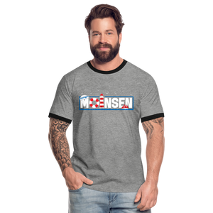 Moinsen - Männer Kontrast-T-Shirt - Grau meliert/Schwarz