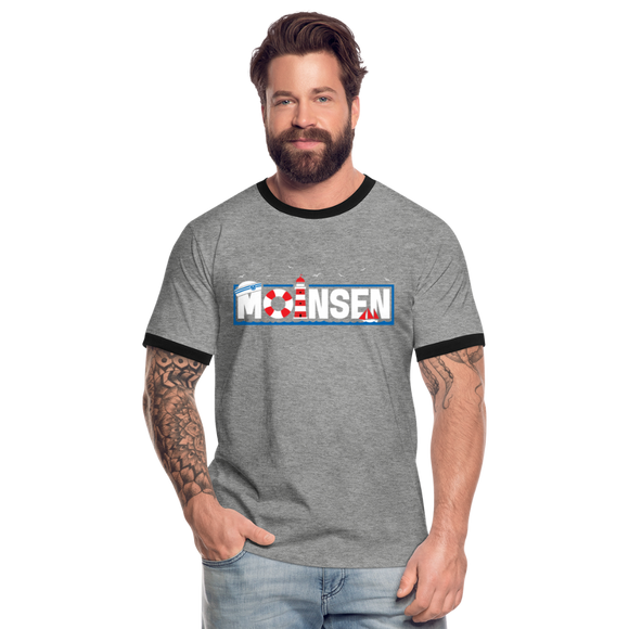 Moinsen - Männer Kontrast-T-Shirt - Grau meliert/Schwarz