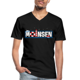 Moinsen - Klassisches Männer-T-Shirt mit V-Ausschnitt - Schwarz