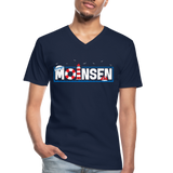 Moinsen - Klassisches Männer-T-Shirt mit V-Ausschnitt - Navy