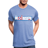 Moinsen - Unisex Tri-Blend T-Shirt von Bella + Canvas - Blau meliert