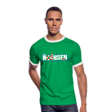 Moinsen - Männer Retro-T-Shirt - Kelly Green/Weiß