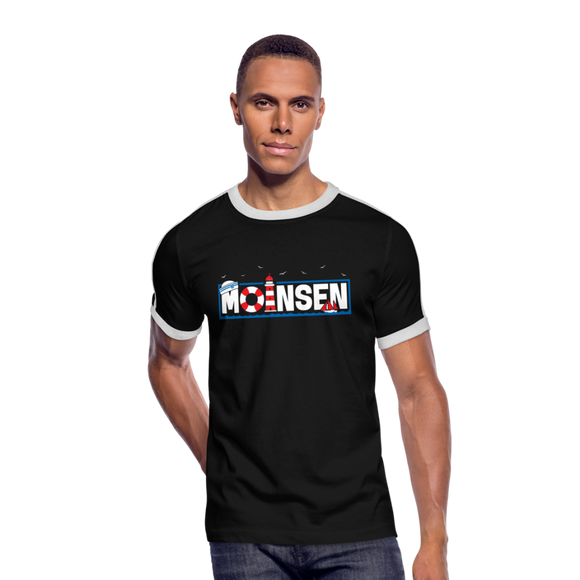 Moinsen - Männer Retro-T-Shirt - Schwarz/Weiß