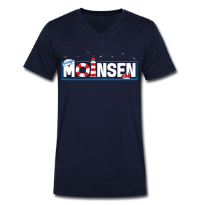 Moinsen - Männer Bio-T-Shirt mit V-Ausschnitt von Stanley & Stella - Navy