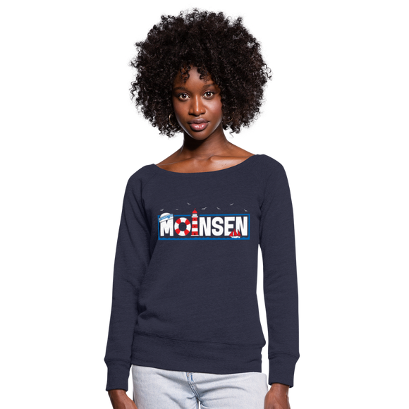 Moinsen - Frauen Pullover mit U-Boot-Ausschnitt von Bella - Navy meliert