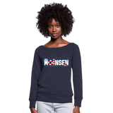 Moinsen - Frauen Pullover mit U-Boot-Ausschnitt von Bella - Navy meliert