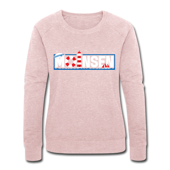 Moinsen - Frauen Bio-Sweatshirt von Stanley & Stella - Rosa-Creme meliert