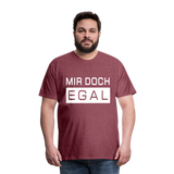 Mir Doch Egal - Männer Premium T-Shirt - Bordeauxrot meliert