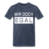 Mir Doch Egal - Männer Premium T-Shirt - Blau meliert