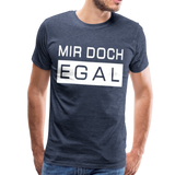 Mir Doch Egal - Männer Premium T-Shirt - Blau meliert