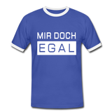 Mir Doch Egal - Männer Kontrast-T-Shirt - Blau/Weiß