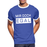 Mir Doch Egal - Männer Kontrast-T-Shirt - Blau/Weiß