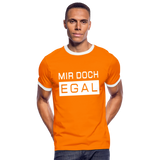 Mir Doch Egal - Männer Kontrast-T-Shirt - Orange/Weiß