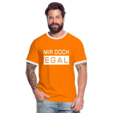 Mir Doch Egal - Männer Kontrast-T-Shirt - Orange/Weiß