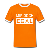 Mir Doch Egal - Männer Kontrast-T-Shirt - Orange/Weiß