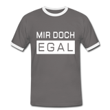 Mir Doch Egal - Männer Kontrast-T-Shirt - Dunkelgrau/Weiß