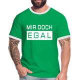 Mir Doch Egal - Männer Kontrast-T-Shirt - Kelly Green/Weiß