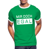 Mir Doch Egal - Männer Kontrast-T-Shirt - Kelly Green/Weiß