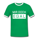 Mir Doch Egal - Männer Kontrast-T-Shirt - Kelly Green/Weiß