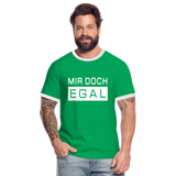 Mir Doch Egal - Männer Kontrast-T-Shirt - Kelly Green/Weiß