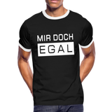 Mir Doch Egal - Männer Kontrast-T-Shirt - Schwarz/Weiß