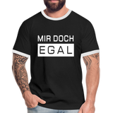 Mir Doch Egal - Männer Kontrast-T-Shirt - Schwarz/Weiß