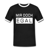 Mir Doch Egal - Männer Kontrast-T-Shirt - Schwarz/Weiß